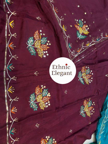 Boutique Upada Fabric Rajputi Poshak Set | Resham & Moti Handwork | Pure Thakurji Odhna