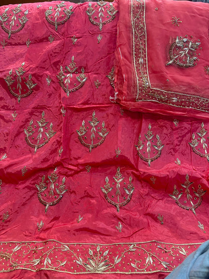 Regal Tissue Silk Thakurji Poshak with Exquisite Jardoji Dabka Detailing