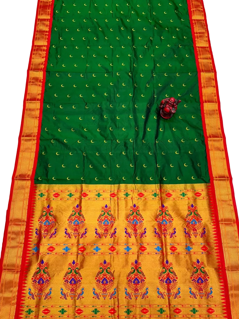 Pure Silk Maharani Pallu Paithani Saree | Handwoven Chandrakor Butti Designer Saree