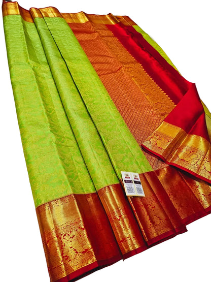 Handloom Kanchipuram Silk Bridal Saree – Silk Mark Certified, Grand Zari Pallu