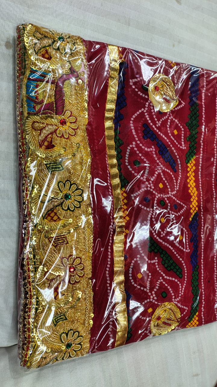 Traditional Kolkata Zardozi Chunri Odhna Marwadi Heritage Collection | Georgette Wedding Dupatta