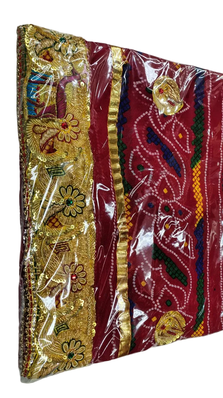 Traditional Kolkata Zardozi Chunri Odhna Marwadi Heritage Collection | Georgette Wedding Dupatta