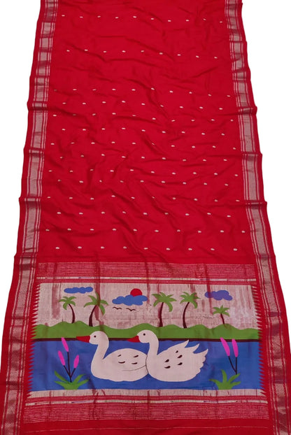Handloom Golden & Silver Jari Yeola  Paithani – Pure Silk saree