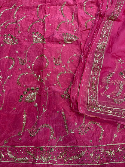 Heavy Tissue Thakurji Poshak – Pure Odhna with Jardozi Dabka Handwork