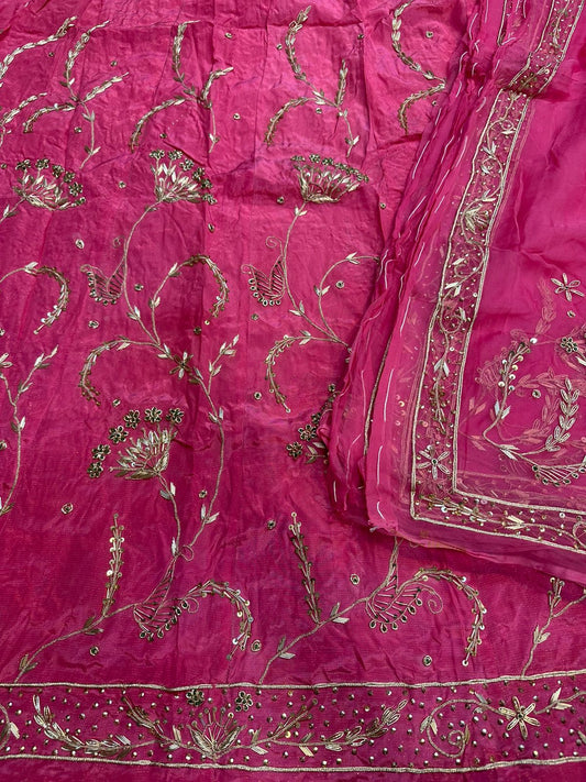 Heavy Tissue Thakurji Poshak – Pure Odhna with Jardozi Dabka Handwork