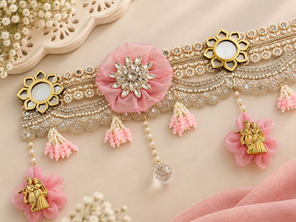Beautifully  Bandarwal crafted with soft organza flowers, pearls, sequins, mirrors and sparkling crystals.     CODE:PCK
