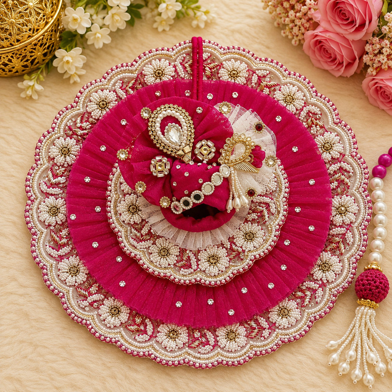 Janmashtami Special Heavy Designer Boutique Laddu Gopal Poshak with Mukut