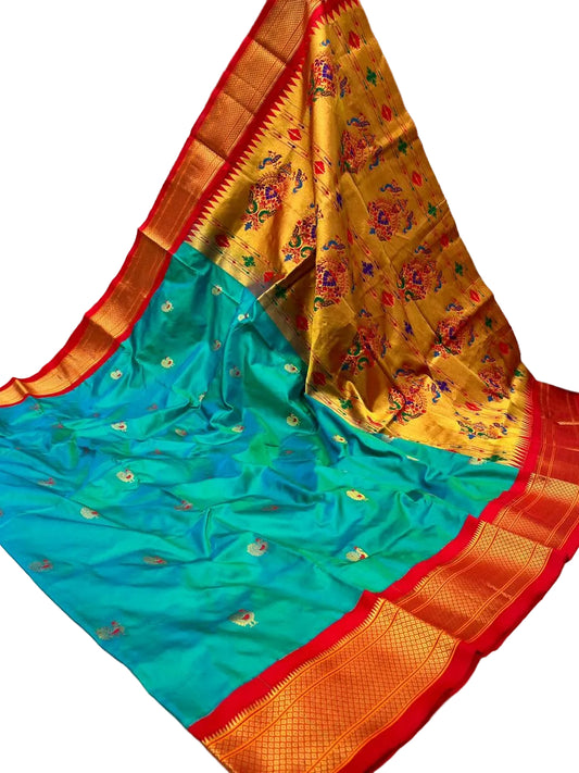 Traditional Pure Silk Paithani with Kadiyal Border