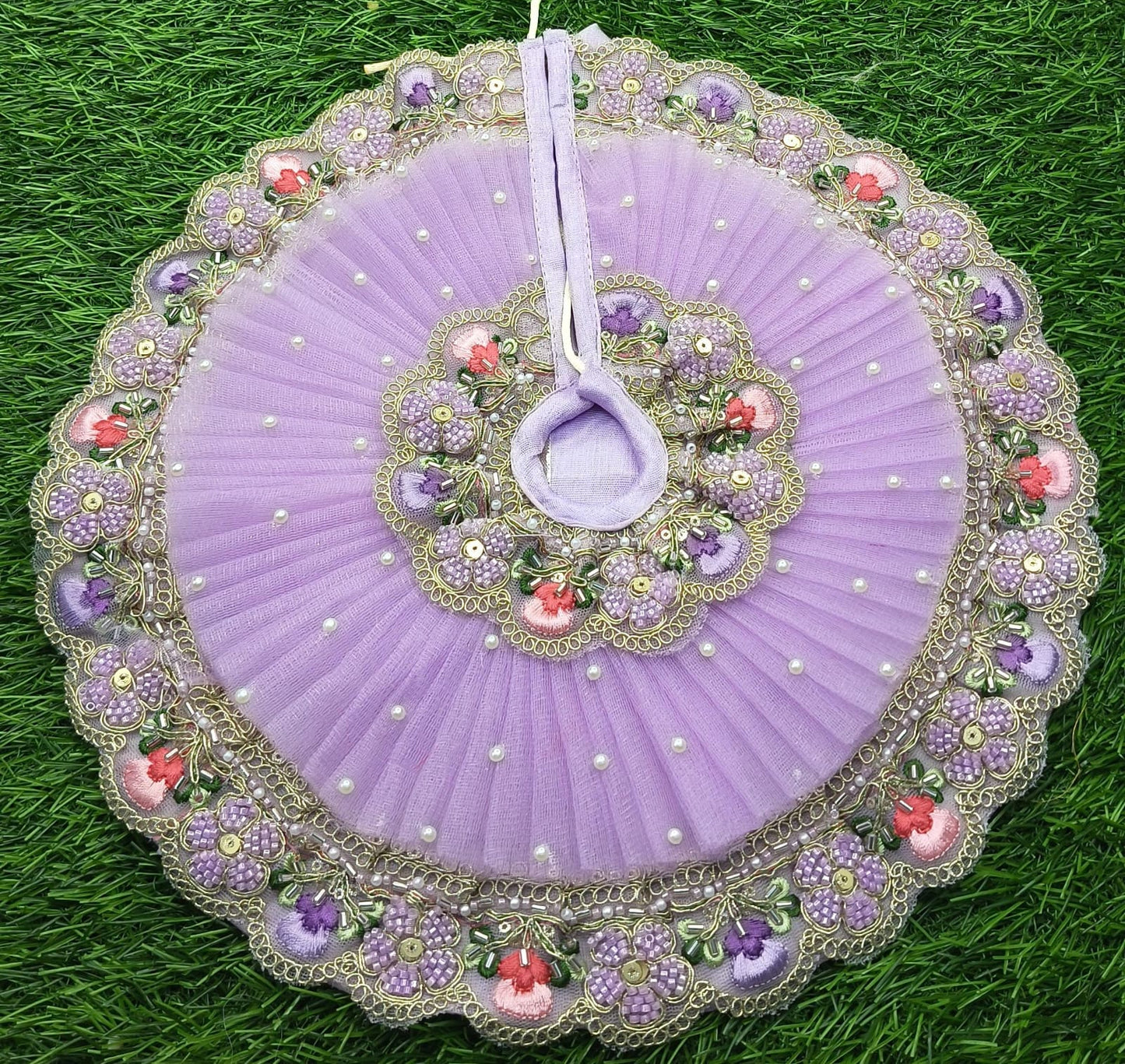 Designer Double Frill beautiful Embroidery  Laddu Gopal Ji Poshak