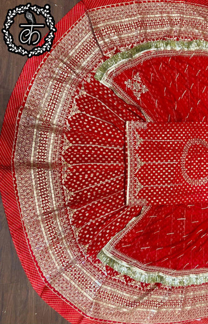 Beautiful 30 kali soft Banarasi fabric Rajasthani Poshak