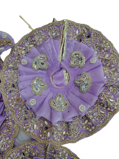 Designer Ladoo Gopal Poshak Set | Luxury Krishna Dress with Mukut