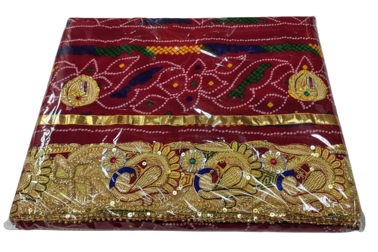 Elegant Kolkata Zardozi Chunri Odhna Marwadi Heritage Collection | Georgette Wedding Dupatta