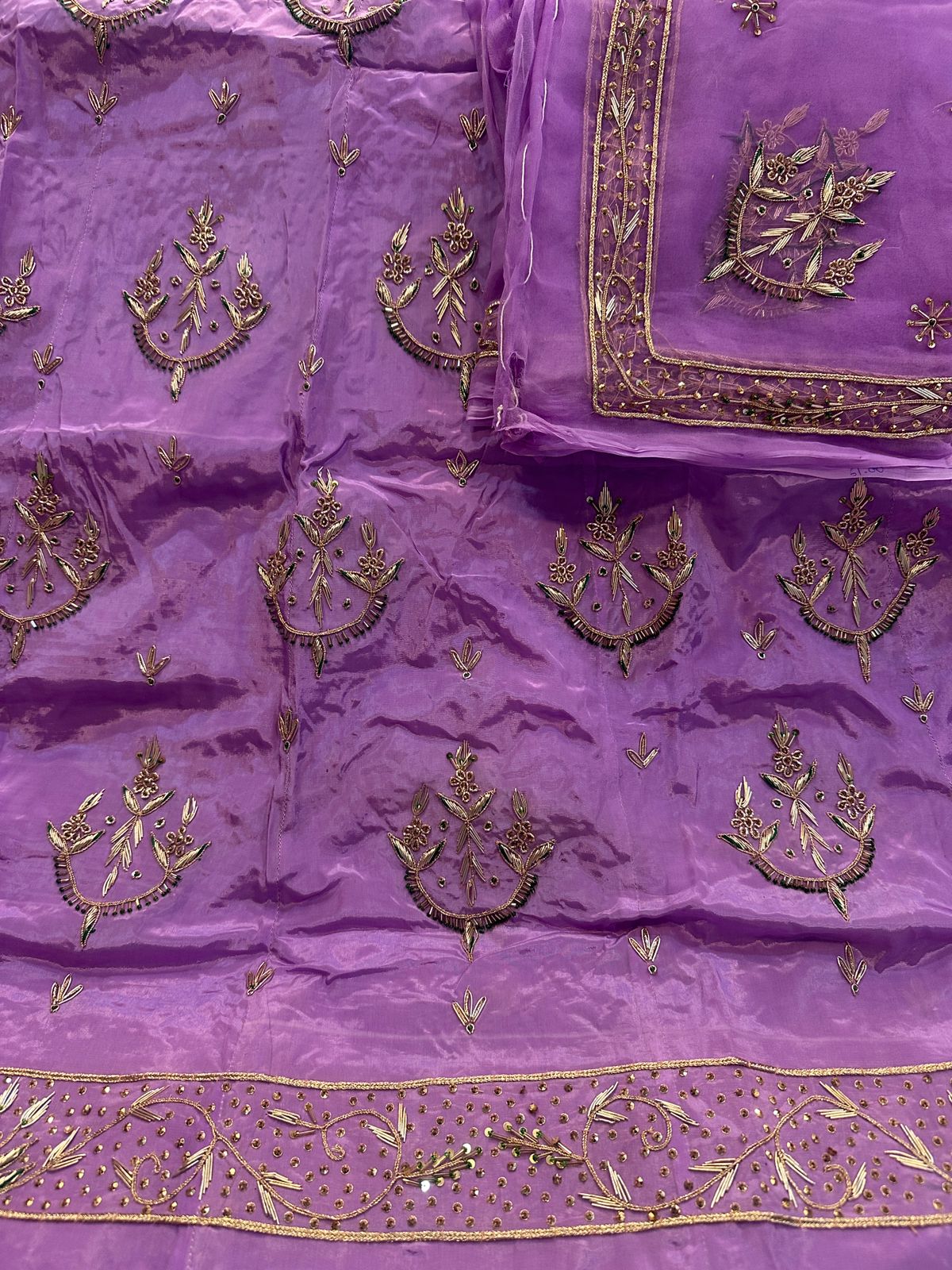 Regal Tissue Silk Thakurji Poshak with Exquisite Jardoji Dabka Detailing