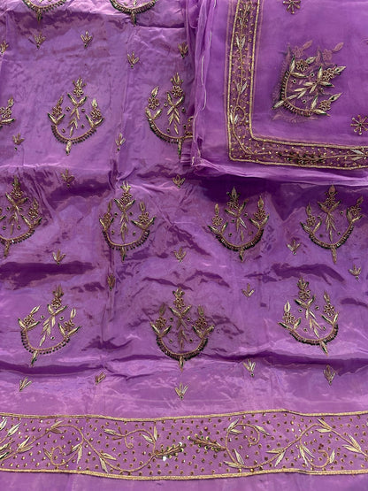 Regal Tissue Silk Thakurji Poshak with Exquisite Jardoji Dabka Detailing