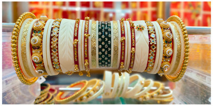 Trendy Bridal Chuda Set with Rich Embellishments | Designer Wedding Chura for Brides