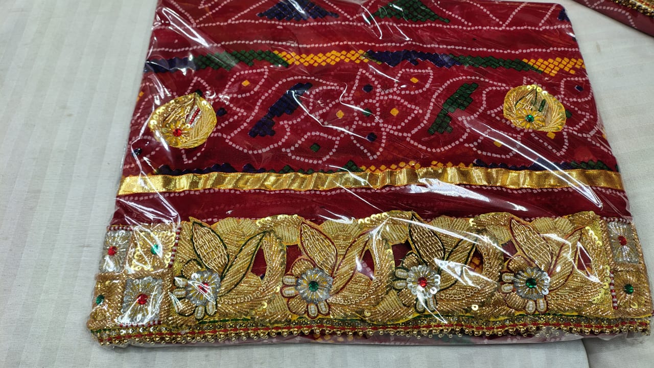 Traditional Kolkata Zardozi Chunri Odhna Marwadi Heritage Collection | Georgette Wedding Dupatta