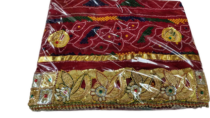 Traditional Kolkata Zardozi Chunri Odhna Marwadi Heritage Collection | Georgette Wedding Dupatta
