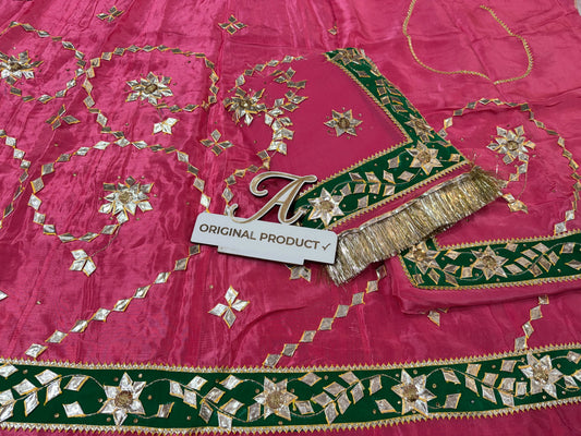 Upada Crepe Thakurji Pure Odhna Rajputi Poshak – with Sikhiya Gotapati handwork
