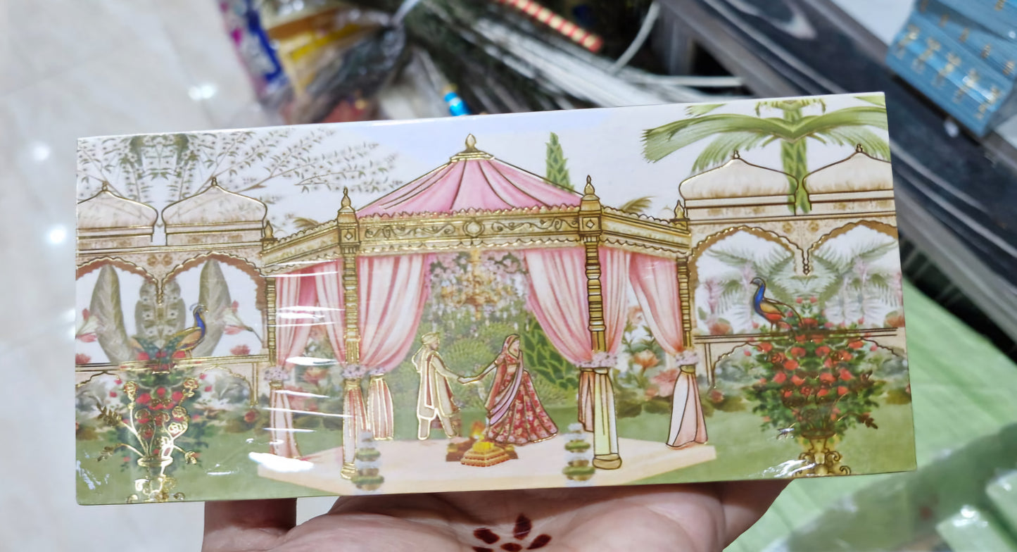 Royal Palace Theme Wedding Shagun Envelope | Premium Designer Cash Cover pack of 50 envelope