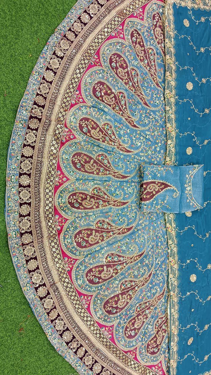 Designer Rajasthani Poshak with Zardosi Work | 14 Kali Lehanga