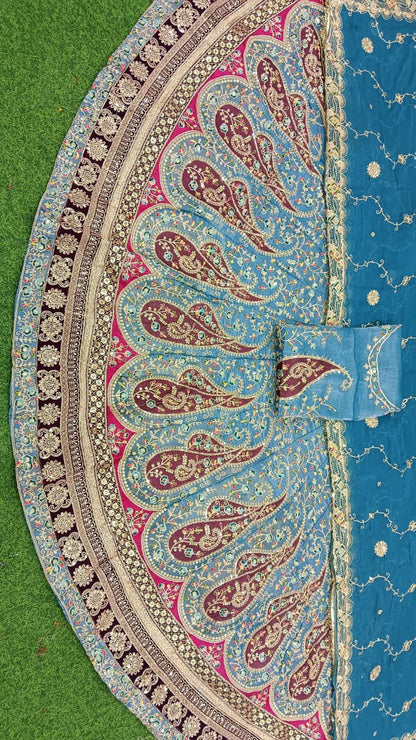 Designer Rajasthani Poshak with Zardosi Work | 14 Kali Lehanga
