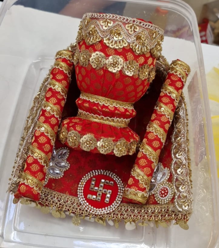 Premium Ukhal Musal Chhajhla Set for Wedding & Pooja Ceremonies (2 Chhajhla, 1 ukhal, 2 Musal set)