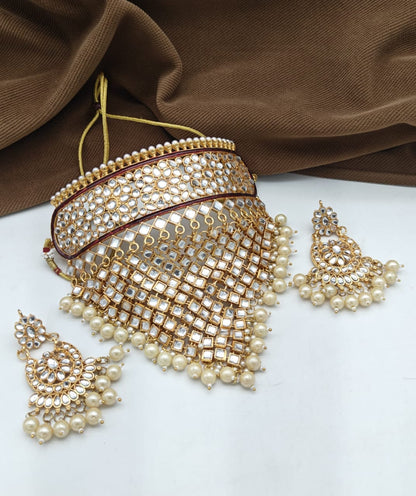 Rajwadi Style Royal Bridal A.D. Jewellery Set