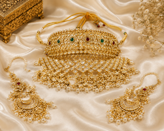 Classic Rajasthani Necklace Set with Earrings | Traditional Ethnic Jewelry for Weddings