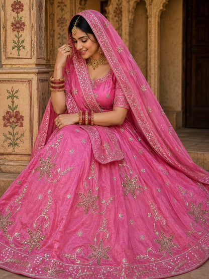 Heavy dabka jardoji handwork Natural silk Pyor odhna Rajasthani poshak