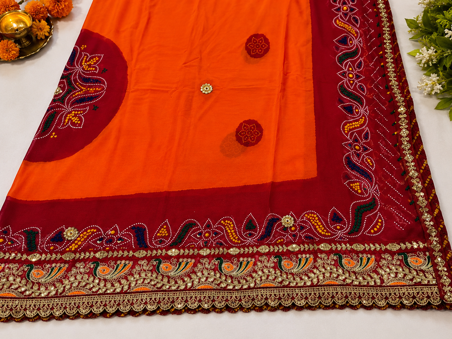 Georgette Rajasthani Traditional Pilla Chunri