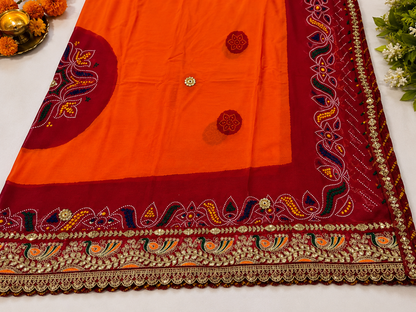 Georgette Rajasthani Traditional Pilla Chunri