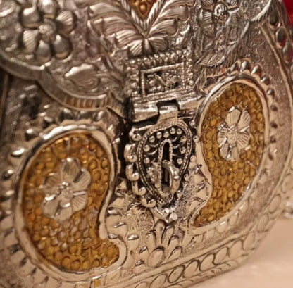Royal Heritage Dual Tone Brass Clutch Bag | Ethnic Wedding Clutch Purse
