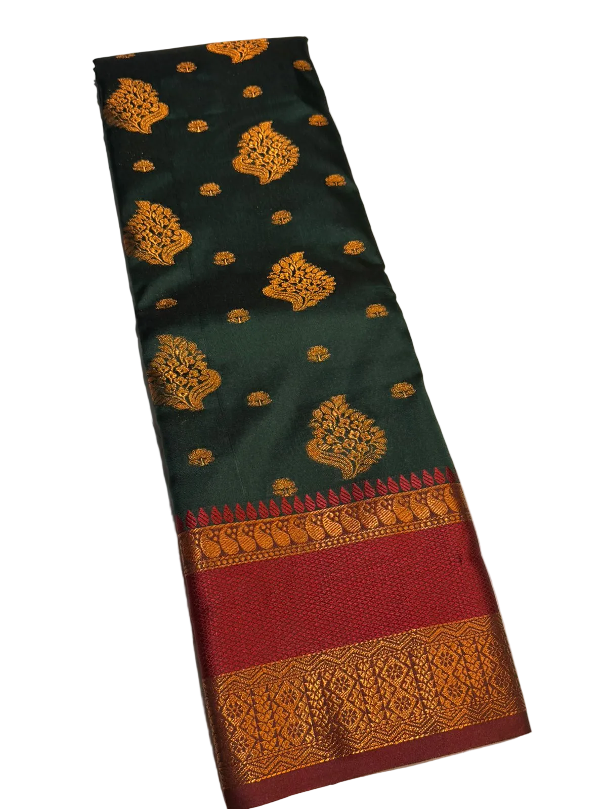 Traditional Big Border Semi Kanchipuram Silk Saree