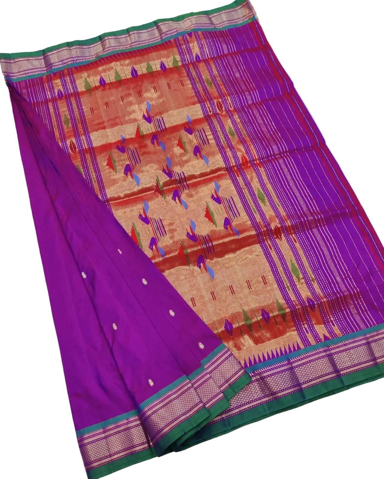 Handloom Pure Silk Yeola Paithani Saree | Traditional Silk Mark Certified Paithani