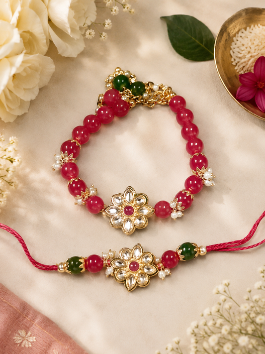 Radiant Bloom Bhaiya Bhabhi Rakhi