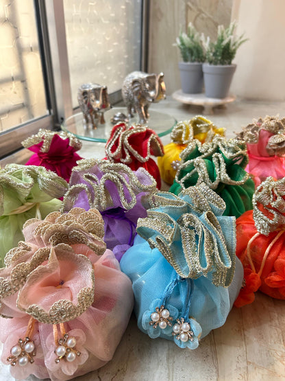 Decorative designer handcrafted sagun potli bags pack of 11                 size 18" inch
