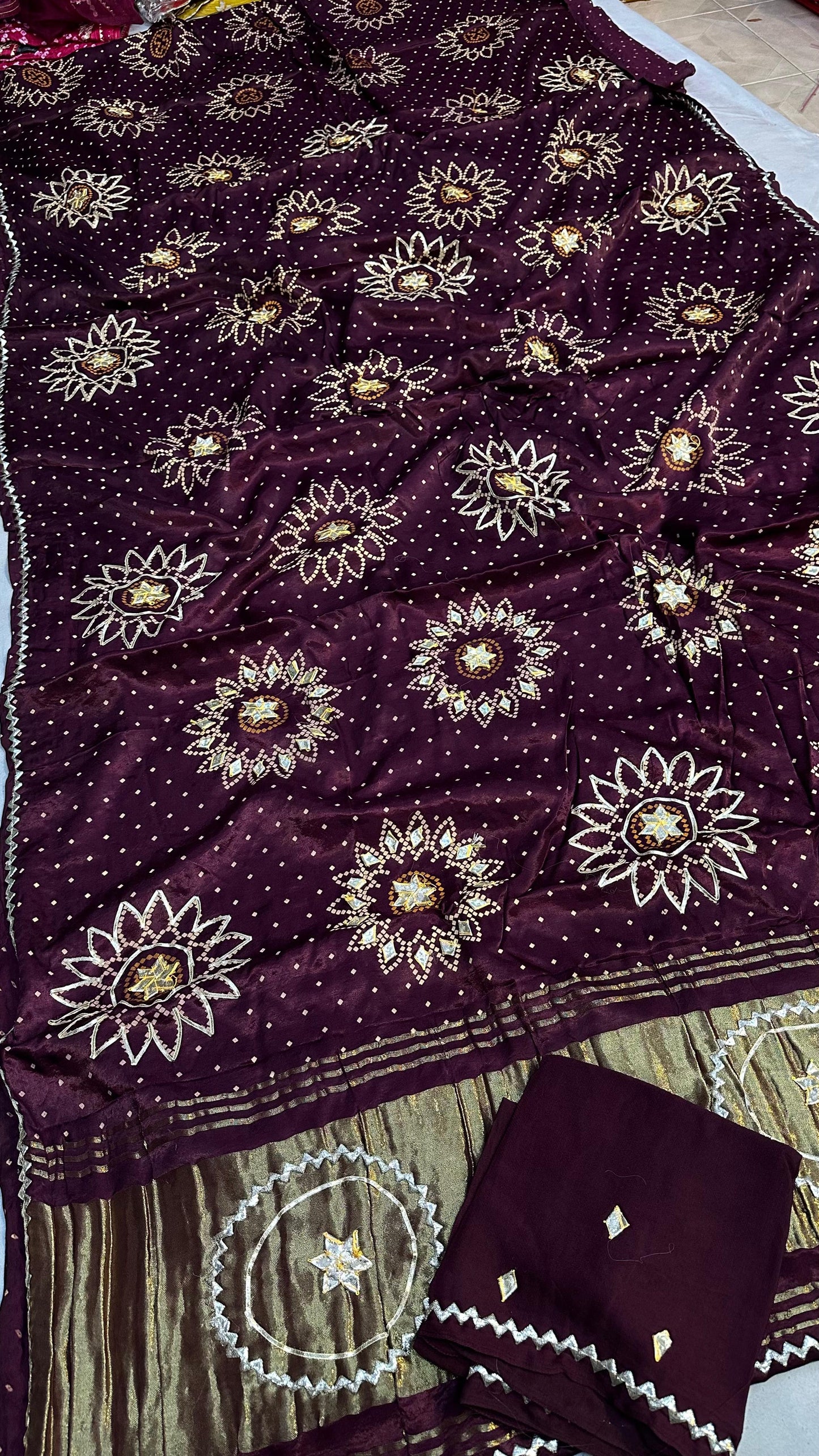 Pure Modal Gajji Silk Saree with Kachi Gota Patti Handwork – Designer Traditional Saree