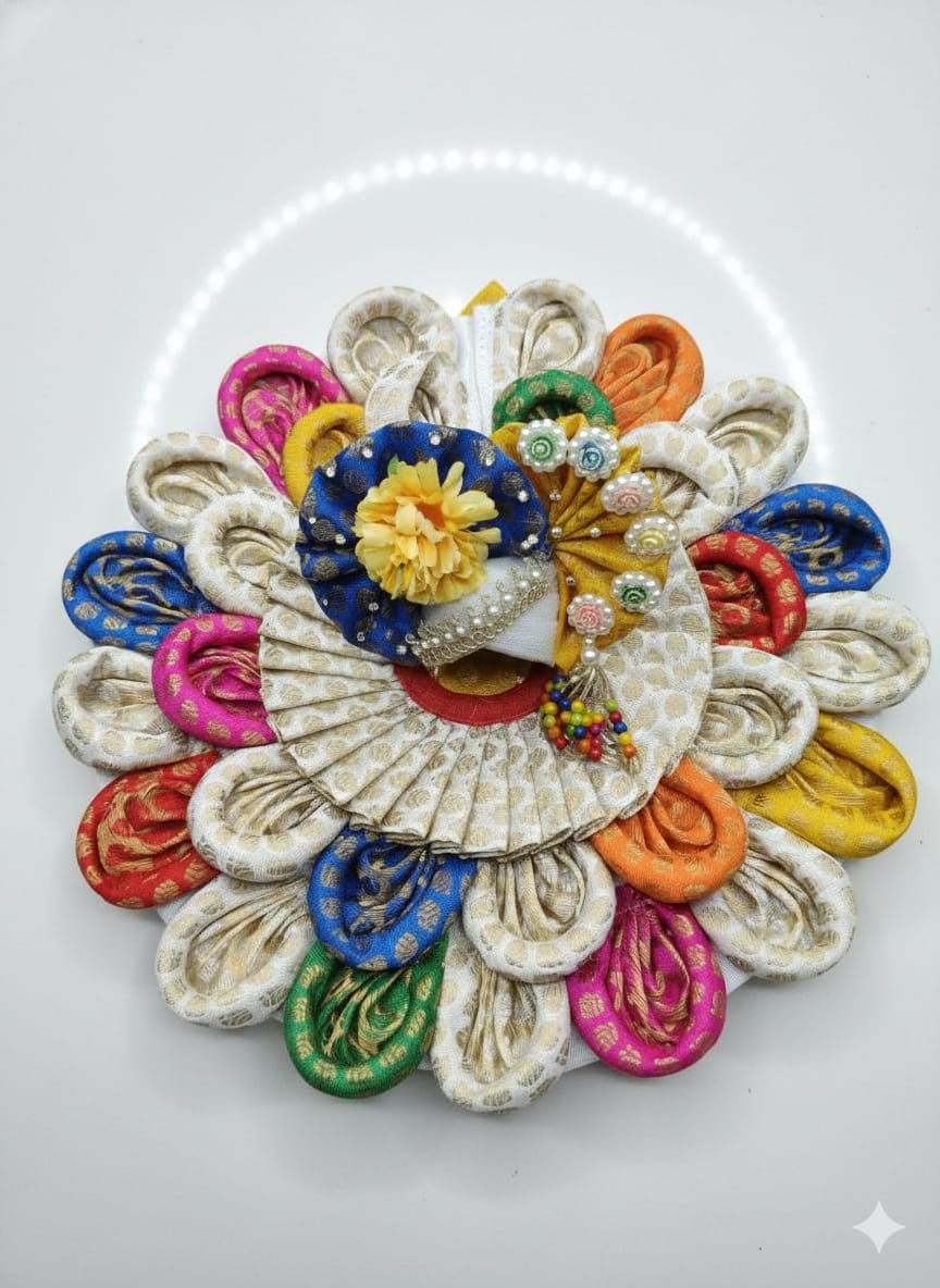 Laddu Gopal Ji Designer Holi Poshak with Mukut (6 Inch) | Festive Dress for Thakur Ji