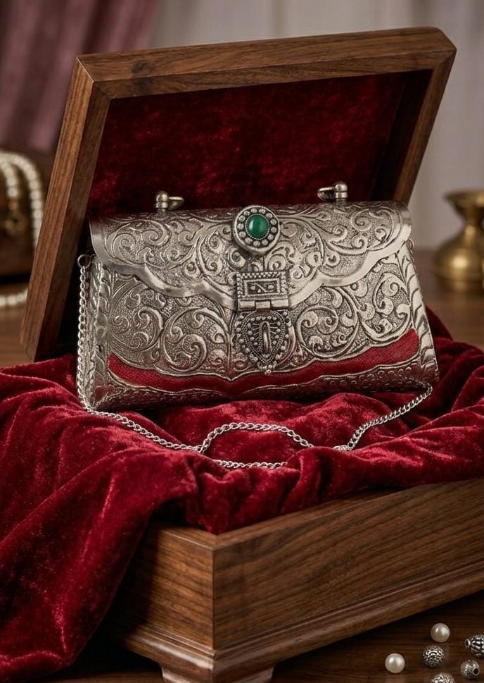 Royal Brass Rajwadi Metal Clutch Bag