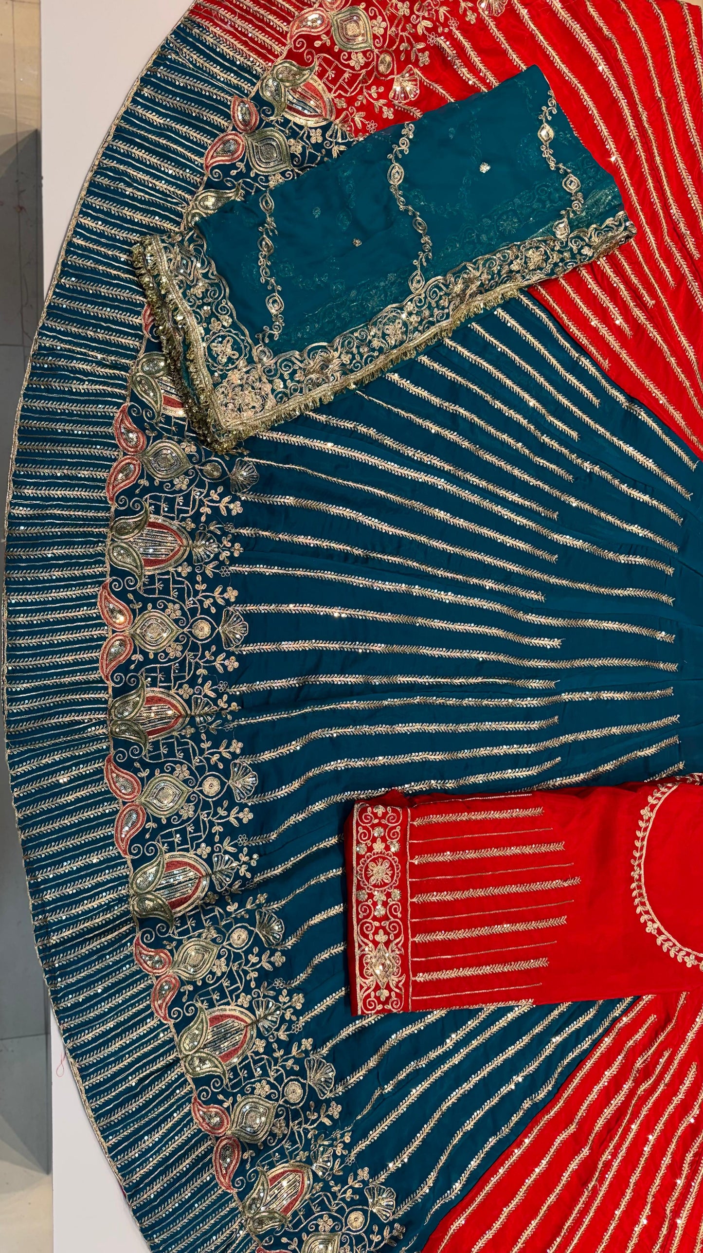 Premium Qualitya Viscose Fabric with Humrahi Pure Contrast Odhani Heavy Fancy Coding Jari Sequence Work Elegant poshak