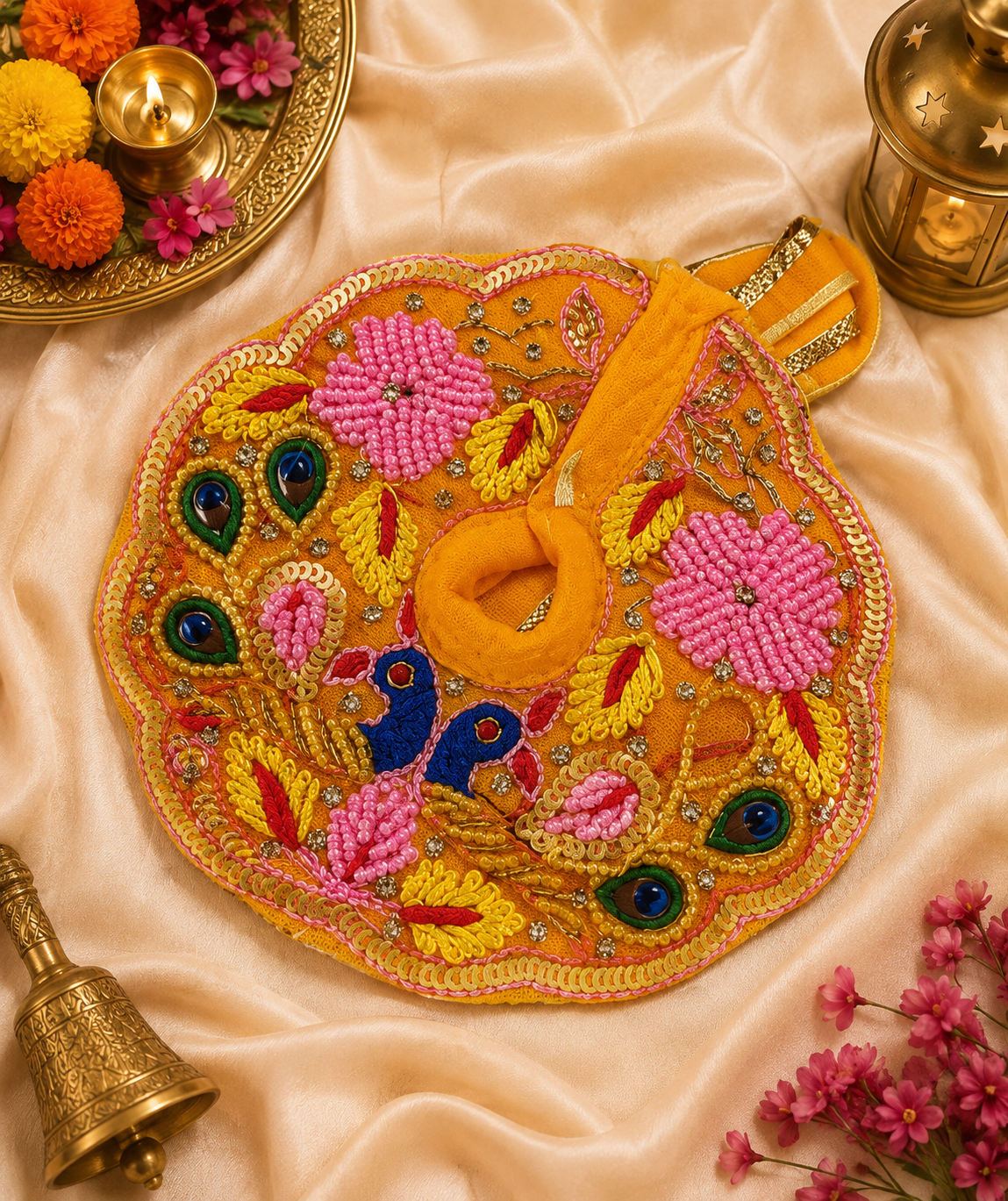 Designer Small Size Laddu Gopal Dress with Mukut 4 inch