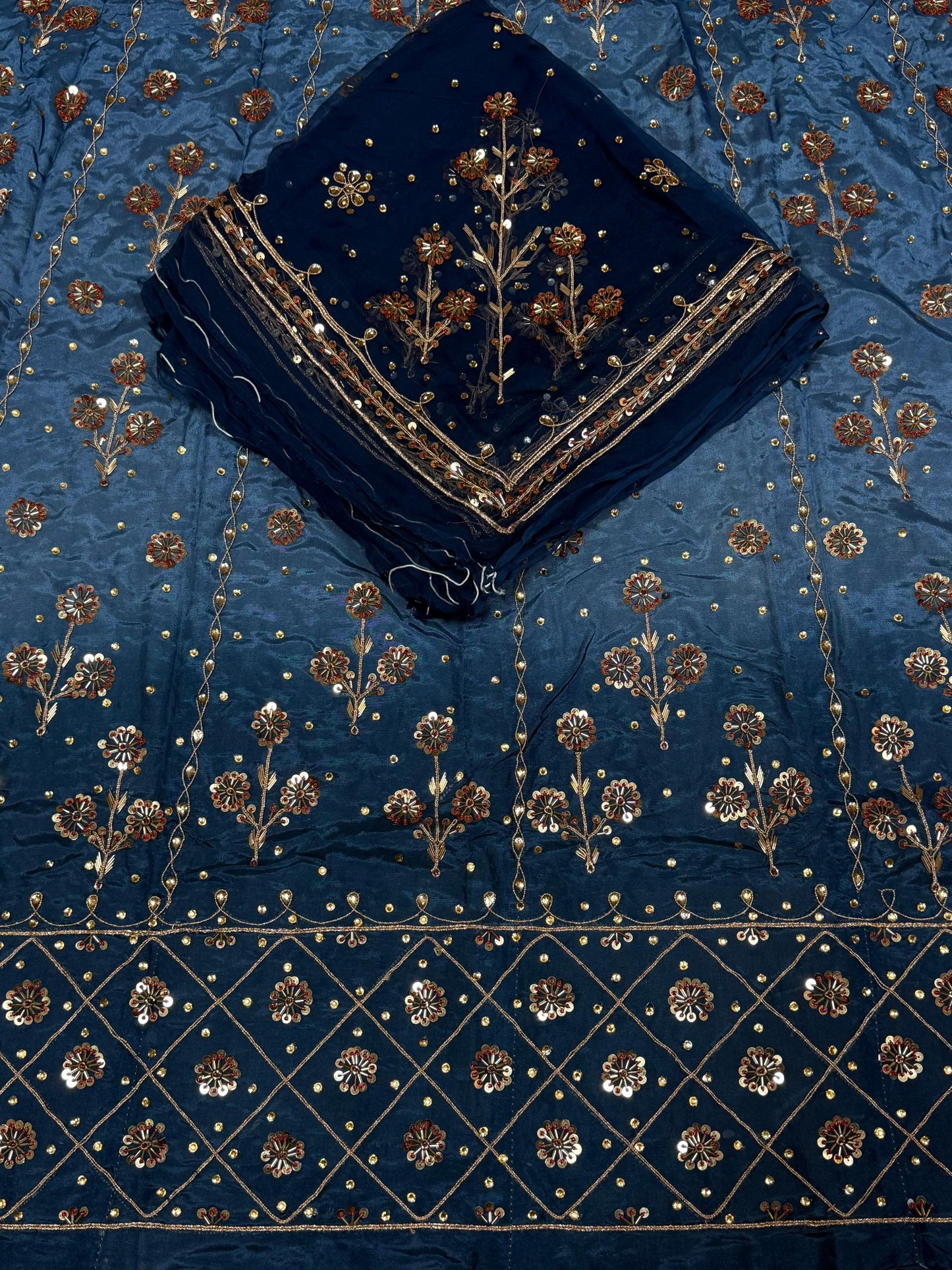 Upada Silk Rajputi Poshak – Pure Odhani with Heavy Jardozi Handwork & Butti Design (Unstitched)