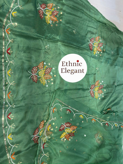 Premium Upada Silk Resham–Moti Handwork Thakurji Odhna | Beautiful Boutique Poshak