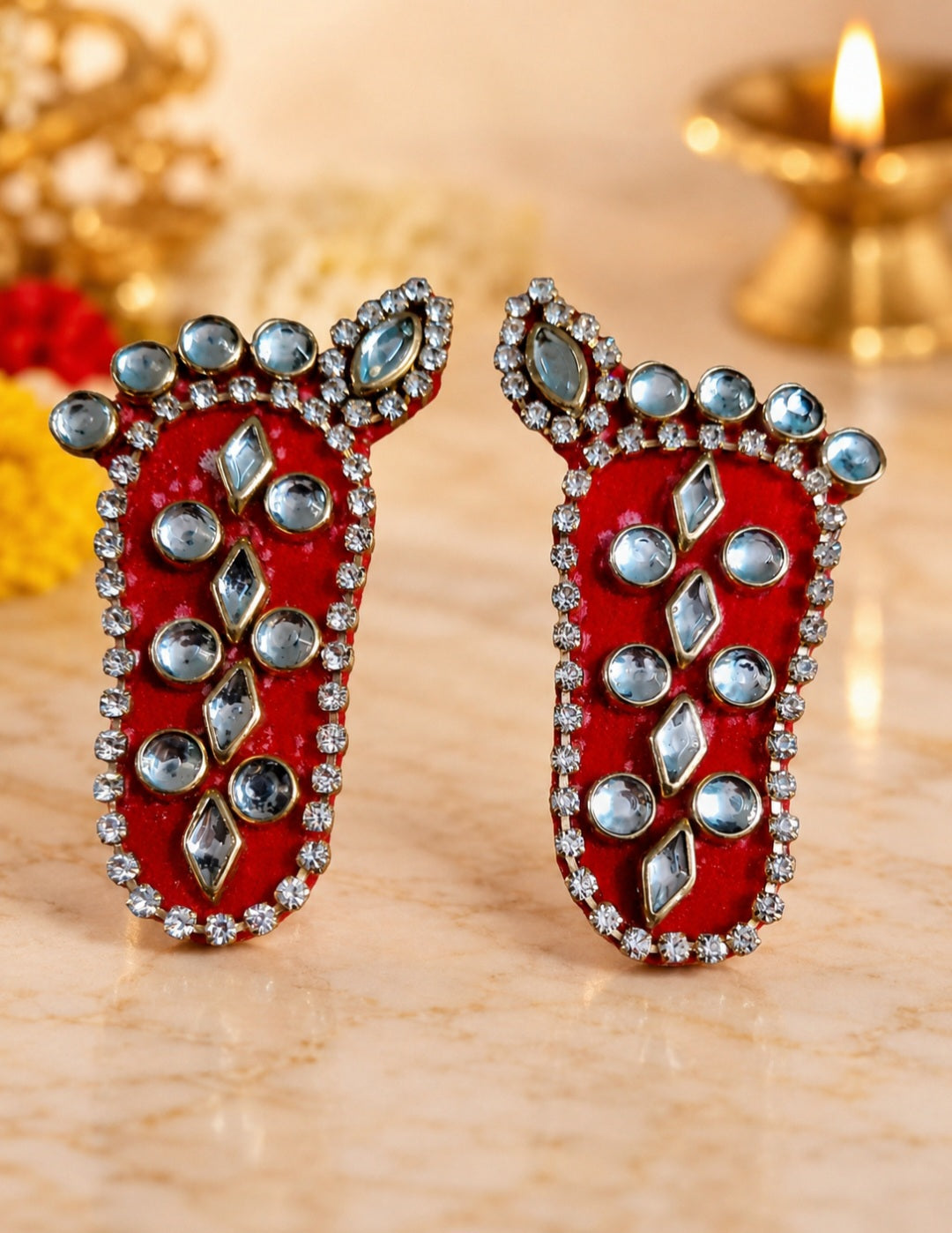 Laxmi maa charan 🌹🙏 7cm              pack of 1 pair