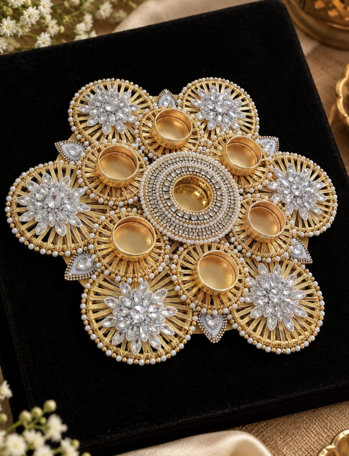 Beautiful Handcrafted Rangoli Tealight holder  size 14* inch   code:PCK
