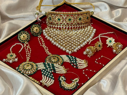 Meenakari Traditional poshak jewelry combo set