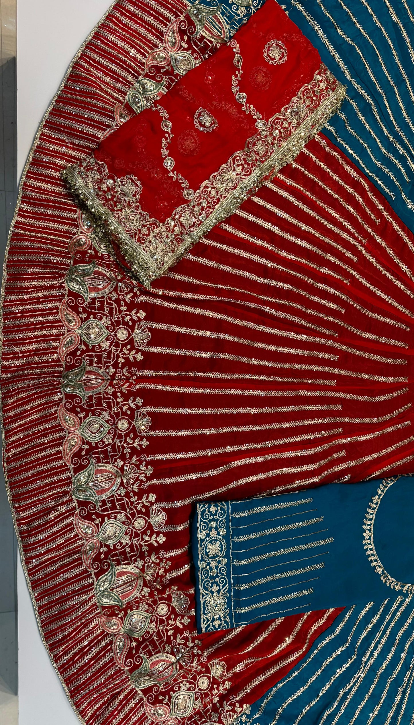 Premium Qualitya Viscose Fabric with Humrahi Pure Contrast Odhani Heavy Fancy Coding Jari Sequence Work Elegant poshak