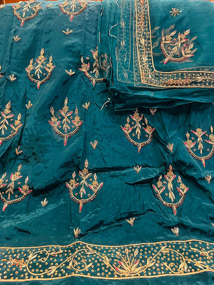 Regal Tissue Silk Thakurji Poshak with Exquisite Jardoji Dabka Detailing