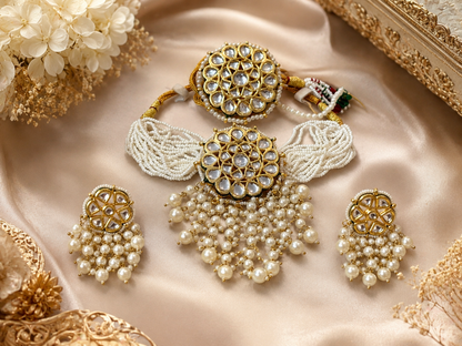 Meenakari Choker Set with Earrings & Big Borla – Traditional Bridal Jewellery for Wedding & Festive Wear