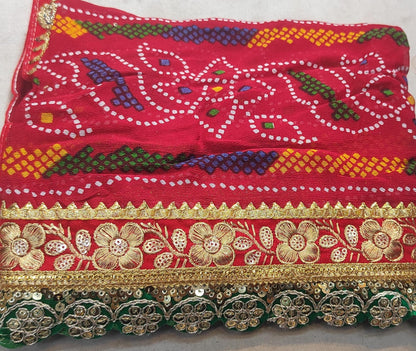 Pure georgette Rajasthani open chunri odna